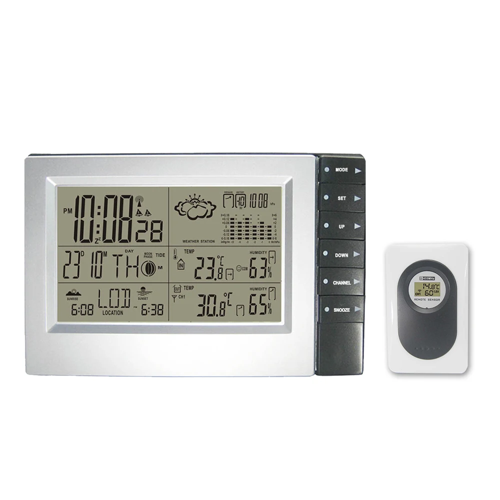 

Wireless Weather Station with Digital Alarm Clock Barometer Indoor Outdoor Temperature Humidity Wholesale