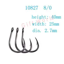 80 шт. 10827 Размер 8/0 нержавеющая сталь океанские рыболовные крючки без ржавчины рыболовные снасти