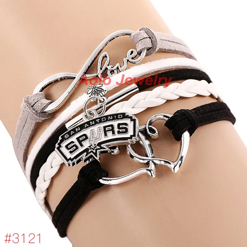 

Infinity Love San Antonio Basketball Team Bracelet New Arrival Leather Bracelet Free Shipping!