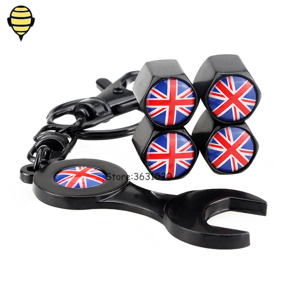 Car Accessories Tire Valve Stem Caps Rims For British Flag For Holden