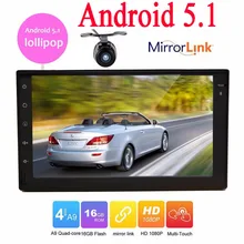 Android 5.1 Double 2 din car autoradio GPS navigation video player Android 2din car audio stereo touch screen mirror link+camera
