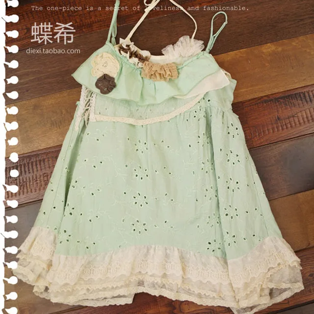 Japanese Summer Flower Aqqliques Lace Ruffles Hem Sleeveless Dress Spaghetti Straps Cotton Kawaii Mini Dresses Female A011 Mini Dress Sleeveless Dressdresses Female Aliexpress