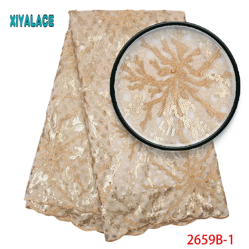 

Nigerian Lace Fabric 2019 High Quality Lace African Organza Lace Fabbric Sequins Lace Fabric for african weeding dress 2659b