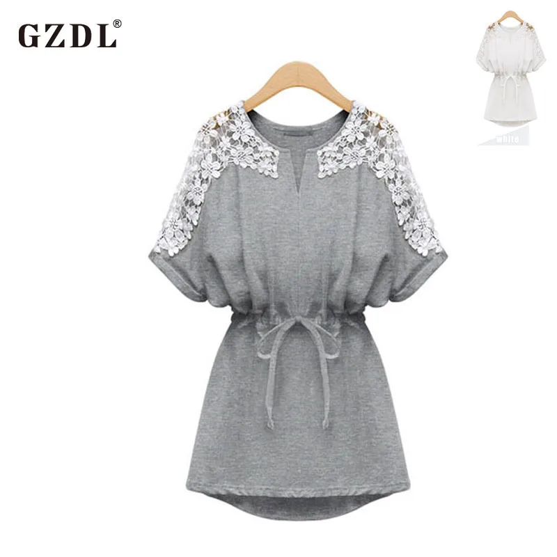 2016 Summer font b Dress b font font b Women b font Short Sleeve Applique Tunic