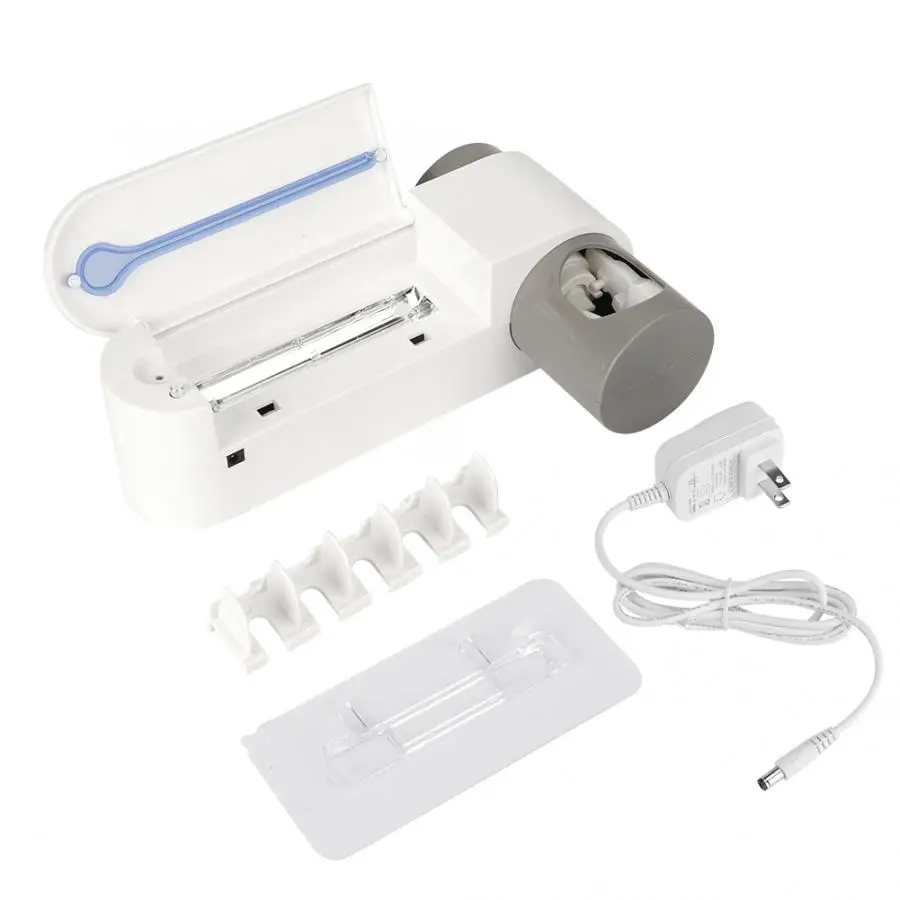 3-в-1 ультрафиолетовый свет Зубная щётка стерилизатор Зубная щётка Держатель автоматический комплект для зубной пасты диспенсер Ванная комната комплект