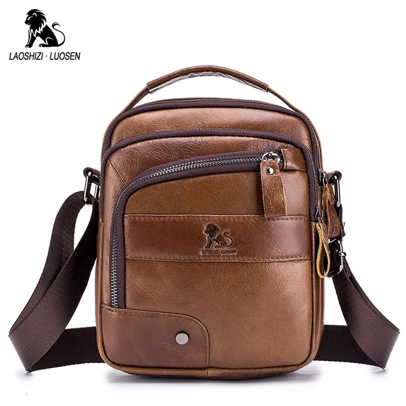 

Vintage Genuine Leather Men Bag High Quality Travel Casual Men Shoulder Bag Handbag Fashion Crossbody Bags