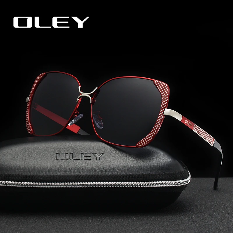 OLEY, классический бренд, модные, большая оправа, женские поляризованные солнцезащитные очки, Бабочка, Ретро стиль, защита от ультрафиолета, Y5190