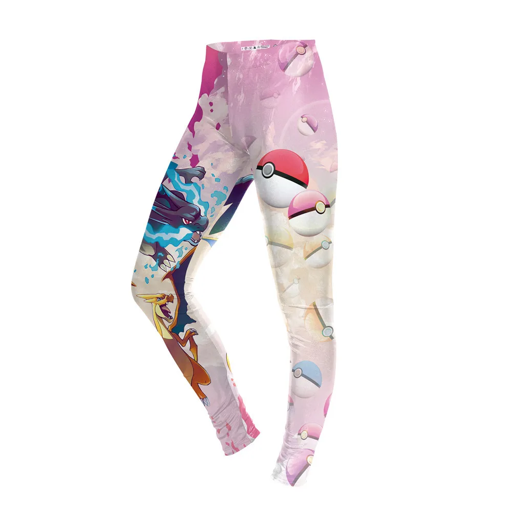 amazon leggings FCCEXIO Simple Cartoon Pokemon GO Designs Gray Female Leggings Spring Casual Women's Stretch Legging Soft Jegging Fitness Legins faux leather leggings