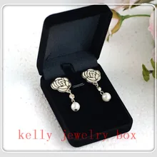 ; 12 шт./лот 8x6x3 см черная коробка для украшений Свадебные Гладкий Кулон Подарочная коробка под Ожерелье Милые Earrrings витрина упаковочная коробка