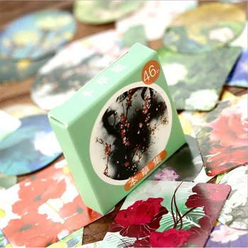 

46 pcs/box Various Plants mini paper sticker decoration DIY diary scrapbooking sealing label sticker kawaii stationery