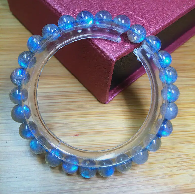 

Natural Blue Light Labradorite Bead Stretch Bracelet 5A quality 8mm