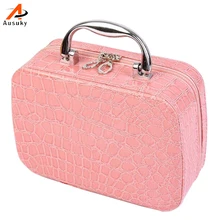 Ausuky Для женщин косметички для путешествий Сумки из искусственной кожи органайзер, сумка для косметики мешка для мытья, Make Up косметичка