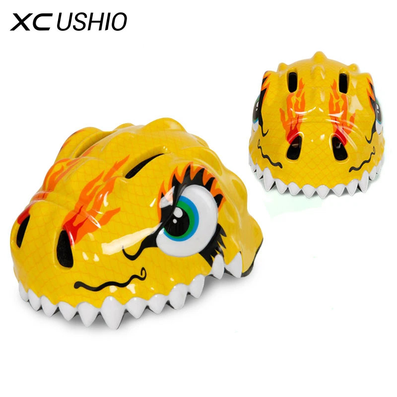 

3-8 Years Bike Children's Helmets High Density PC Cartoon Dinosaur Child Cycling Riding Ultralight Kids Bicycle Helmets Ciclismo