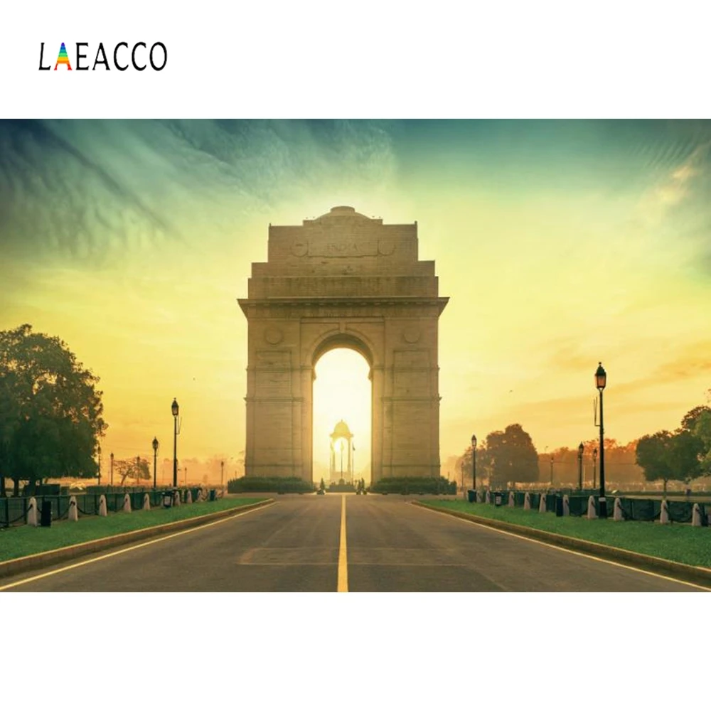 

Laeacco India Ocha Castle Sunset Scenic Portrait Photography Background Customized Photographic Backdrops for Photo Studio
