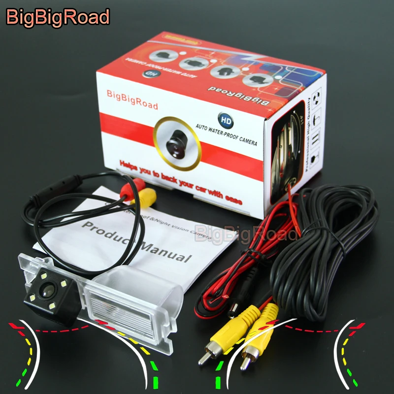 

BigBigRoad Car Intelligent Dynamic Track Rear View Camera Backup Reversing HD CCD Camera Night Vision For Fiat Bravo 2011