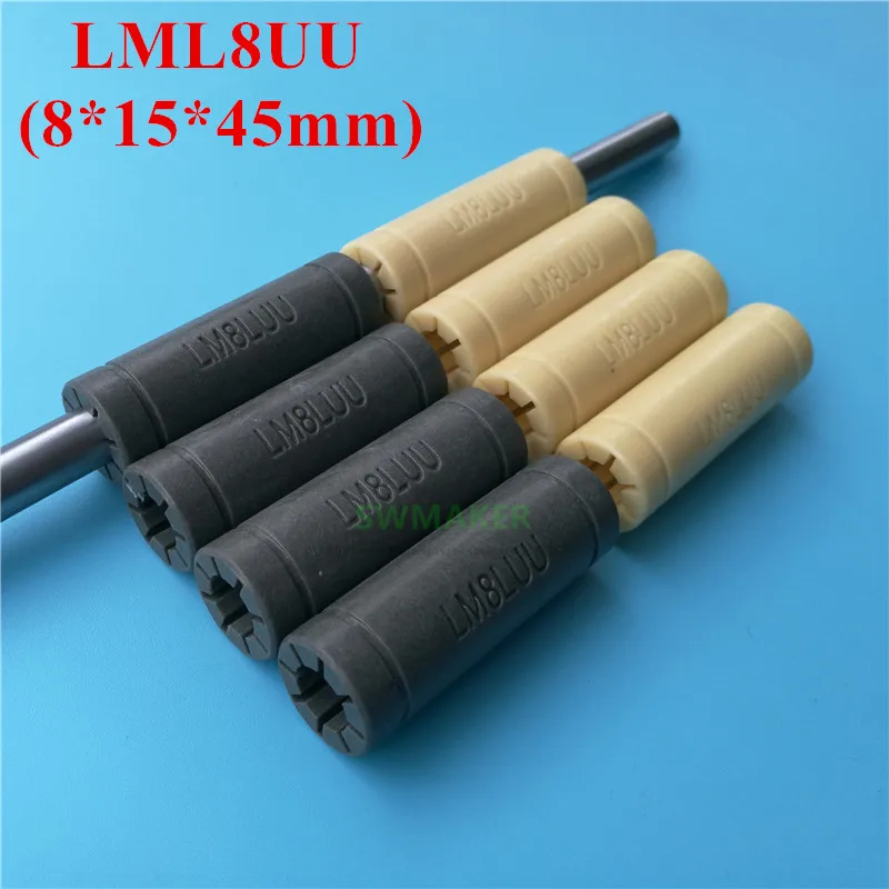 4 шт. твердые полимерные линейные подшипники LML8UU втулка LM8LUU 8 мм 8*15*45 Prusa для станка