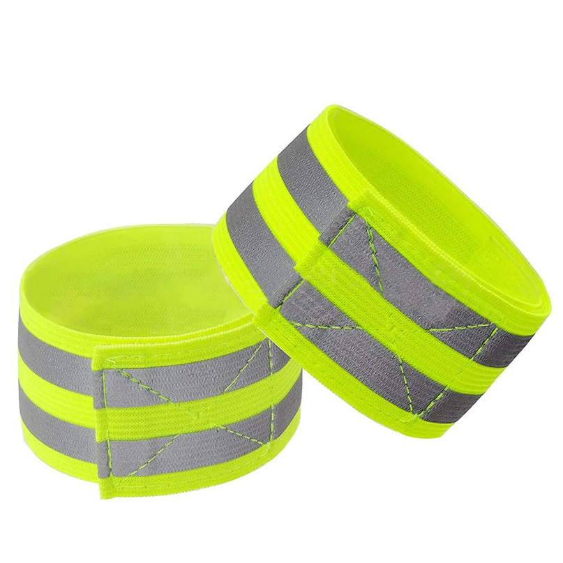 2pcs Reflective Armband High Safety Visibility Reflective Security Wrist Belt For Night Running Walking Cycling #2D22 (5)