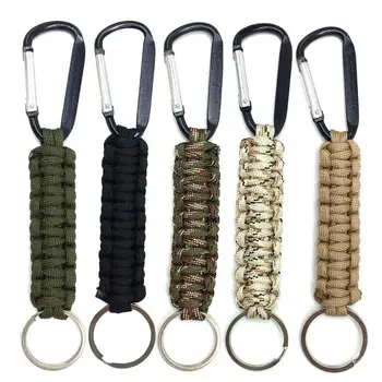 Safety Survival Gear Tactical Military Strand Cord Parachute Rope Keyring Carabiner Kits Lanyard Keychain Outdoor Tools Random 1