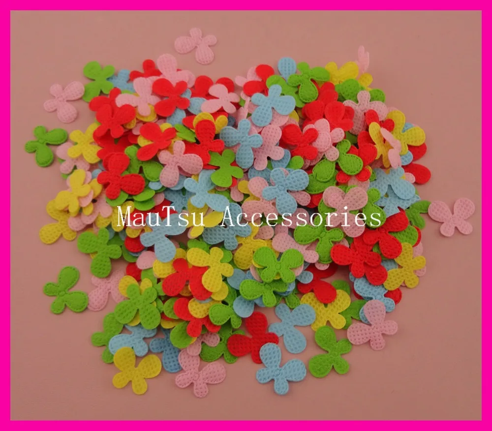 

100PCS 1.8cm*1.4cm Multi Colors Nov-woven butterfly patches,Embossed Felt Butterfly Applique spacers kid Handcrafts Accessories