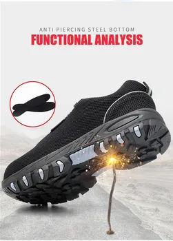 

Men's Safety Work Shoes Steel Toe Lightweight Breathable Anti-smashing Non-slip Reflective Casual Sneaker Autumn safety shoes