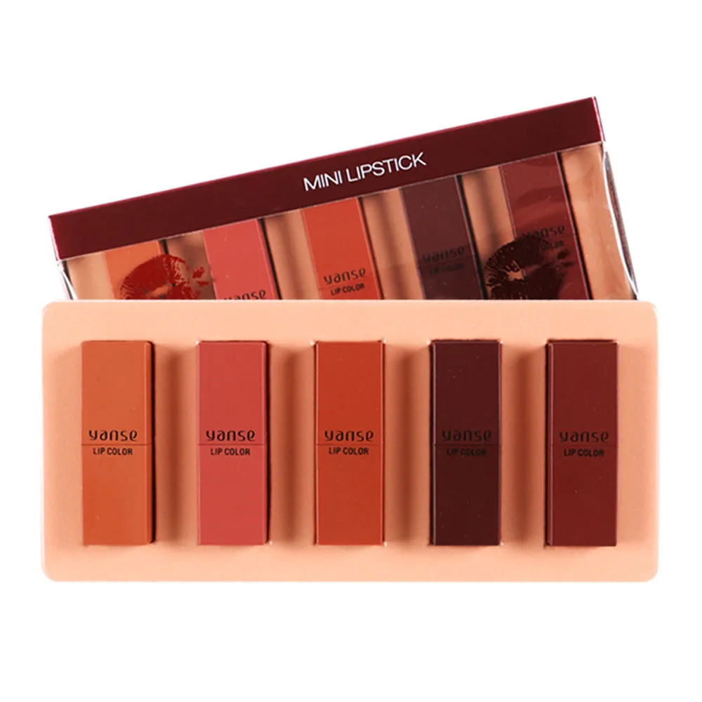 

5Pcs/Set Matte Lipsticks Makeup Waterproof Long Lasting Pigment Matte Lipstick Lip Gloss Profissional Moisturizing Lipstick new