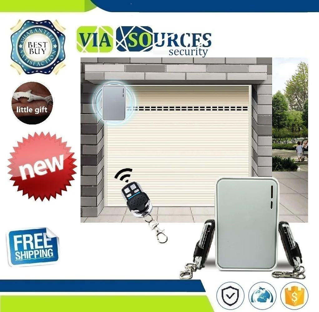 

New Wireless garage door remote control switch Rolling door remote controller 433mhz rf transmitter with 2pcs remote receiver