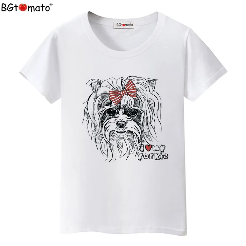 

BGtomato 2021 Summer Naughty Dog 3D Lovely T Shirt Women Printing Originality O-Neck Short Sleeve T-shirt Tops Tee