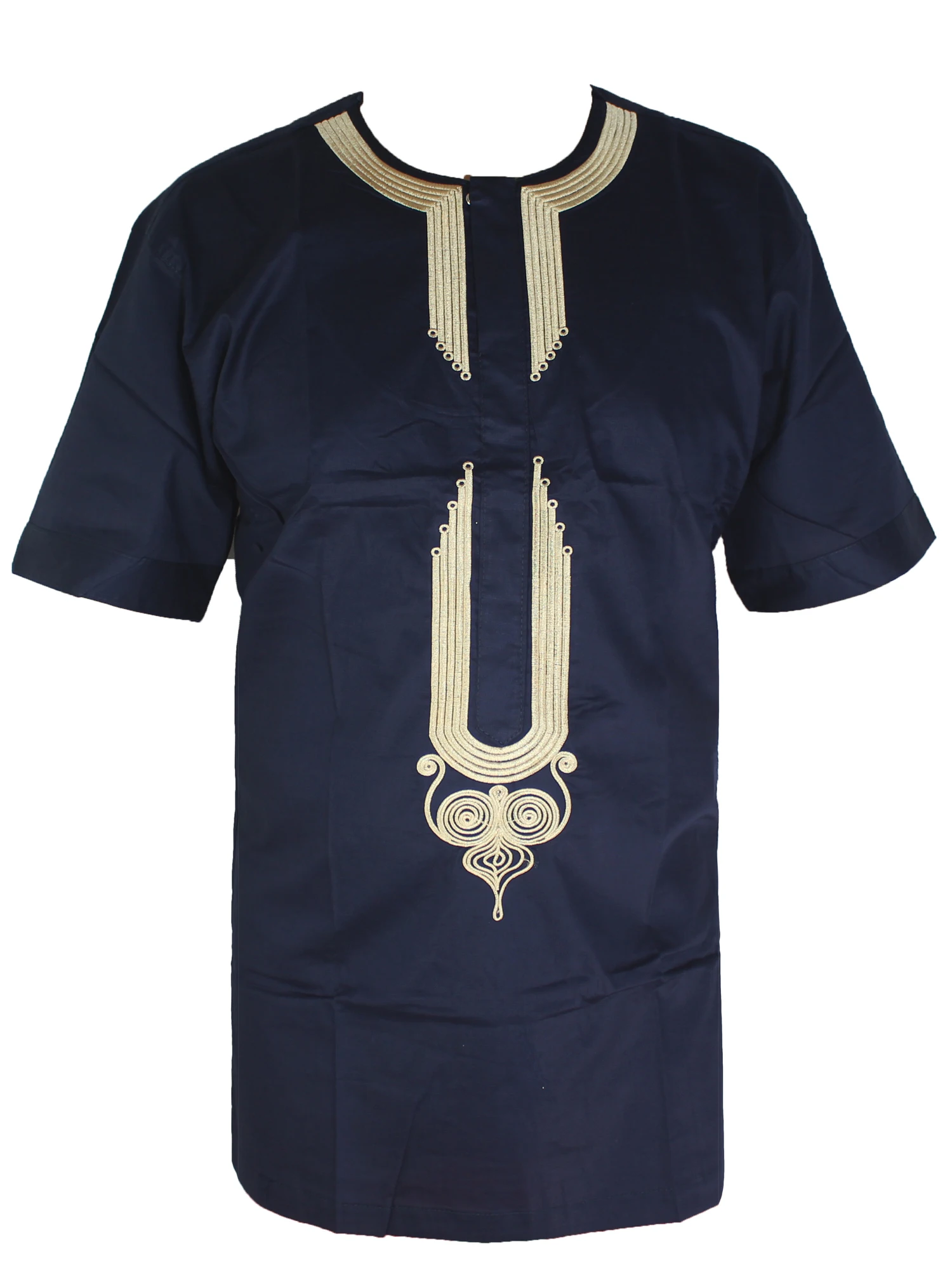 

Arabic Ethnic Short Thobe Golden Embroidery Short Kaftan Tops Men`s Islamic Short Tunic Islamic Clothing for Men