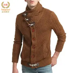 2018 мужской Свитера, пуловеры бренд Повседневное тонкие свитера Для мужчин рога пряжки толщиной хеджирования водолазка Для мужчин свитер