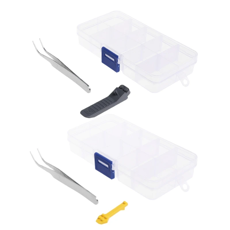 

Tweezers Storage Box Aid Accessories Mini Nano Diamond Building Blocks 4Pcs Set