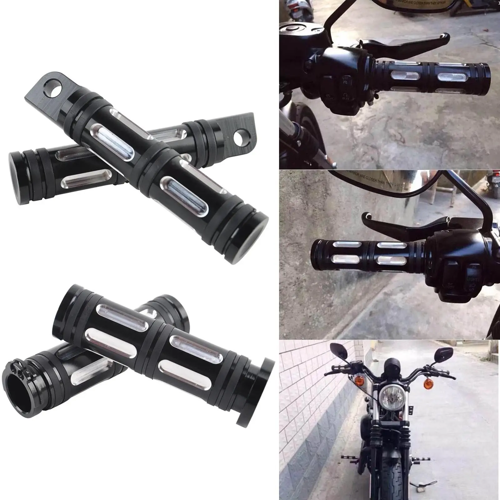 Рукоятка мотоцикла " рукоятки+ Передние Задние подножки для ног Набор для Harley Sportster XL883 1200 Touring Dyna Softail