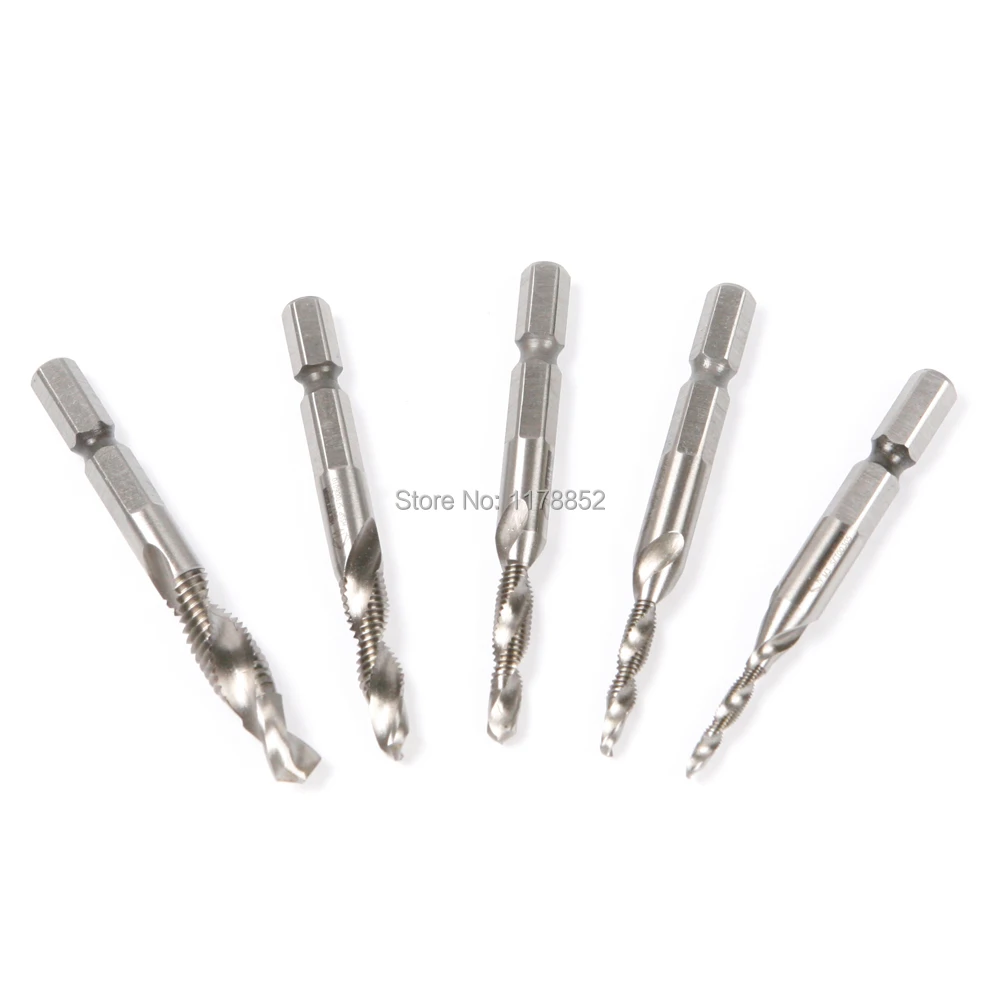 

6 Piece HSS-6542 Combination Drill and Tap Deburring/Countersink Drill Bit Set M3-M8
