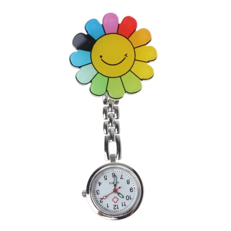 

Doctor Pocket Watches Charm Portable Convenient Acrylic 3D Cartoon Decorative Vintage Silver Small Mini Hang Clip Nurse Watch