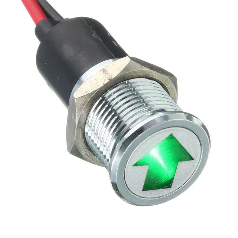 14mm LED Light Dash Panel Warning Indicators Lamp Red Blue Green Amber