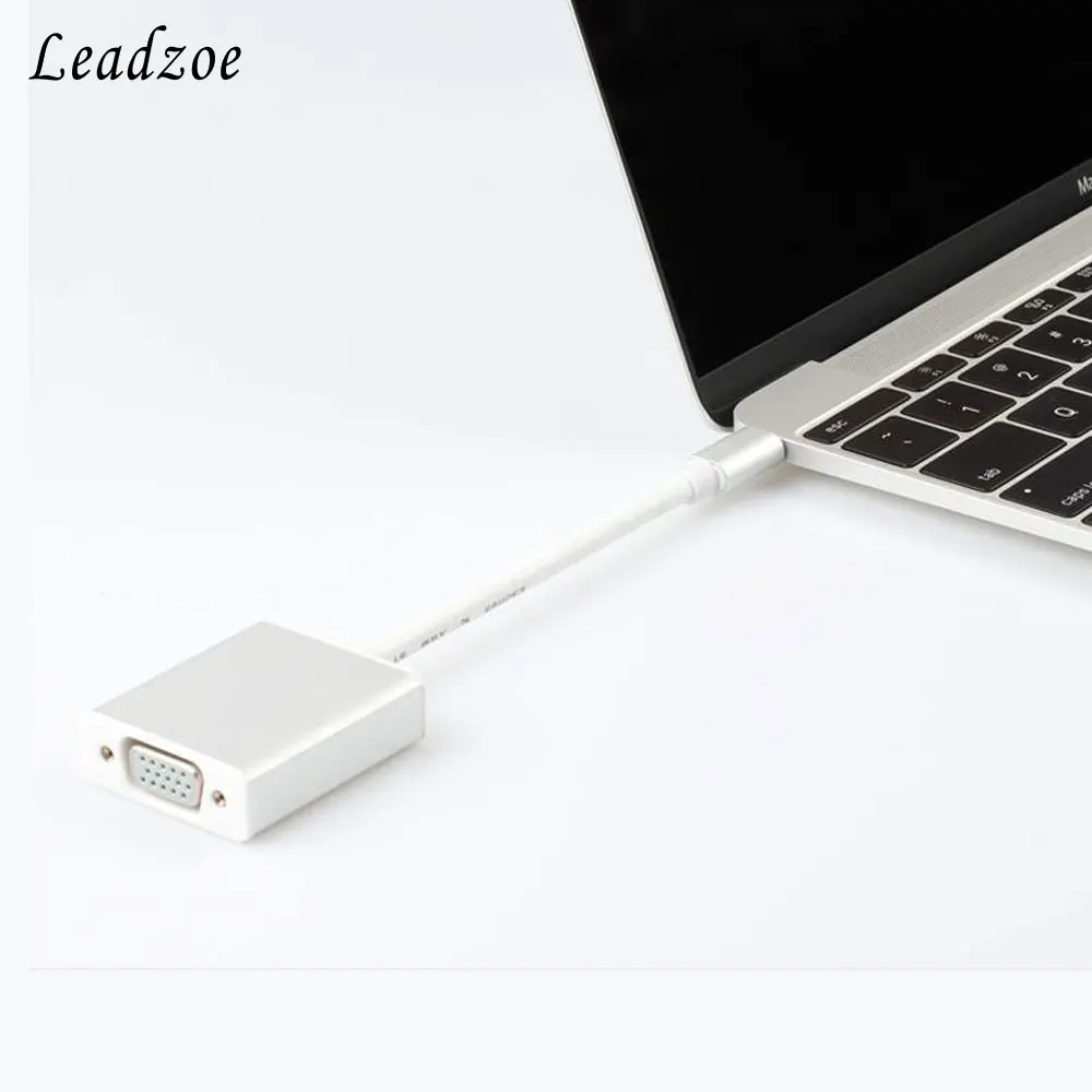 USB C to VGA Adapter, Leadzoe USB 3,1 Тип C (USB-C) чтобы адаптер VGA с алюминиевым корпусом для 2017/2016 MacBook и больше