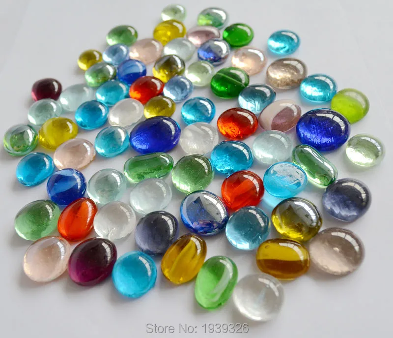 80 шт смешанные цвета декоративные стеклянные мраморные галечные камни для вазы аквариумный камень ремесло подарок стеклянные плоские бусины