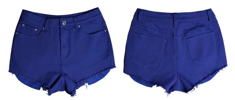 Summer solid color wide leg shorts female Europe and the United States slim high waist candy color pants (9)