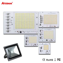 Умный IC светодиодный светильник переменного тока 220 в 90 Вт 50 Вт 30 Вт 20 Вт 10 Вт Высокий люмен SMD 5730 COB чип с водителем Светодиодный прожектор уличный прожектор