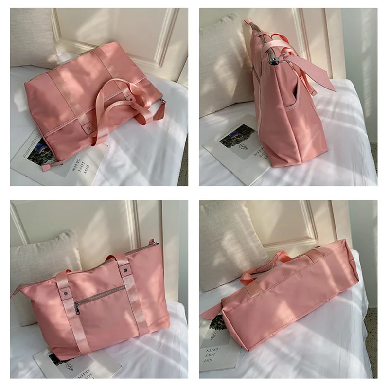Gaoge большой емкости сумки на плечо для женщин обувь сумка дорожные сумки водонепроницаемый нейлон розовый сухой влажный женские сумки