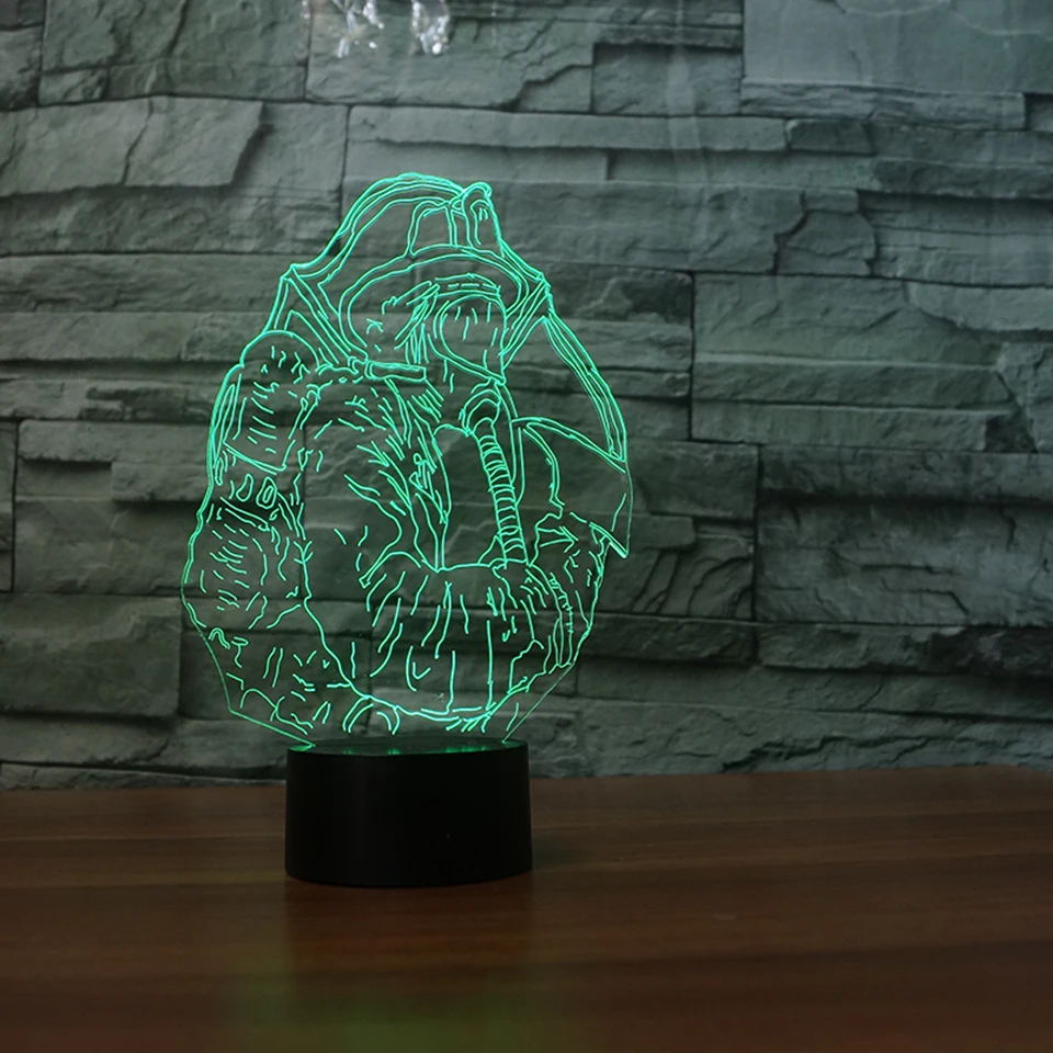 3D пожарный литой ночник светодиодный Настольный светильник 7 цветов Изменение USB Спальня прикроватный Декор креативный пожарный сон освещение подарки