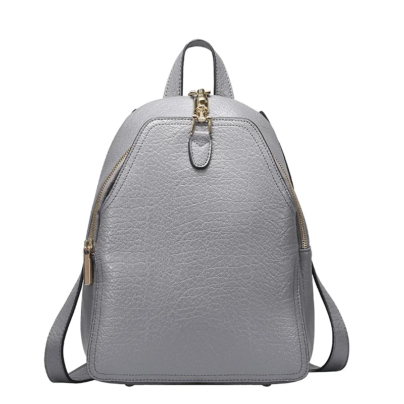 

LUODUN casual front spring and summer leather backpack new first layer cowhide leather ladies travel backpack bag