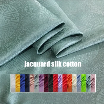 

Chinese silk fabric jacquard silk cotton charmeuse crepe tissu 100cm*114cm