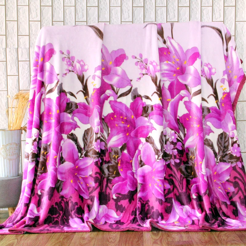 

cute plush Package edge technology Pattern High Density Super Soft Flannel Blanket to on for the sofa bed textile 4 sizes