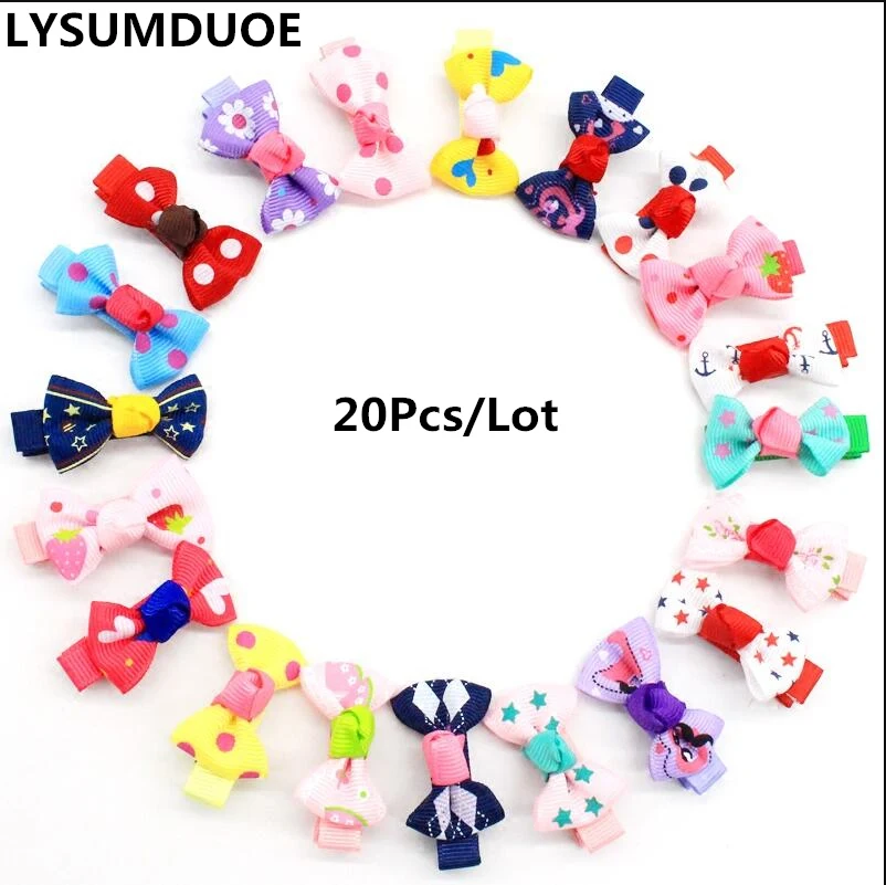 

20Pcs/Lot Girls Hair Accessories Candy Hairclip Flower Hair Clip Elastic Hair Bands Pet Hairpin Cute Headdress Hairband for Kids
