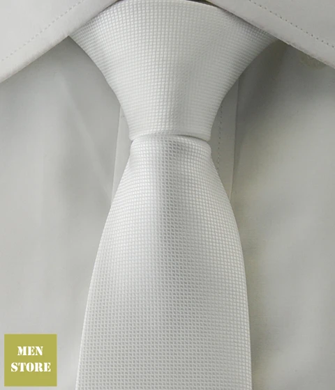 

White Solid Plain Men Jacquard Woven Skinny Slim Narrow 2.5" Necktie 6.5 cm Neckwear Wedding Party Tie LT030