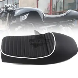 Черный Ретро Винтаж седло мотоцикл горб Кафе Racer из искусственной кожи подушки сиденья универсальный для Honda Yamaha Suzuki Harley Пользовательские