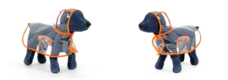Pet плащ для собак, домашних животных одежда прозрачный плащ щенок светильник одежда Водонепроницаемый маленькая одежда с принтом в виде собак с меховым капюшоном вязаной пончо