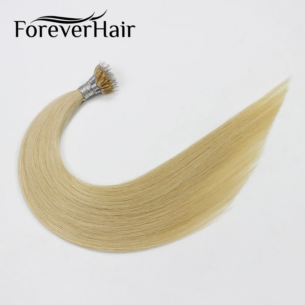 Волос навсегда 0.8 г/локон 16 "18" 20 "Реми Micro кольцо Бусины Пряди человеческих волос для наращивания блондинка #22 Европейский предварительно