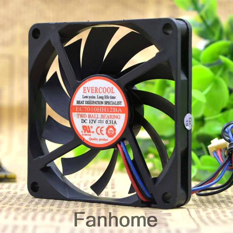 

For EVERCOOL Cool 7 cm 7010 12V 0.31A Three-line cooling fan EC7010HH12BA