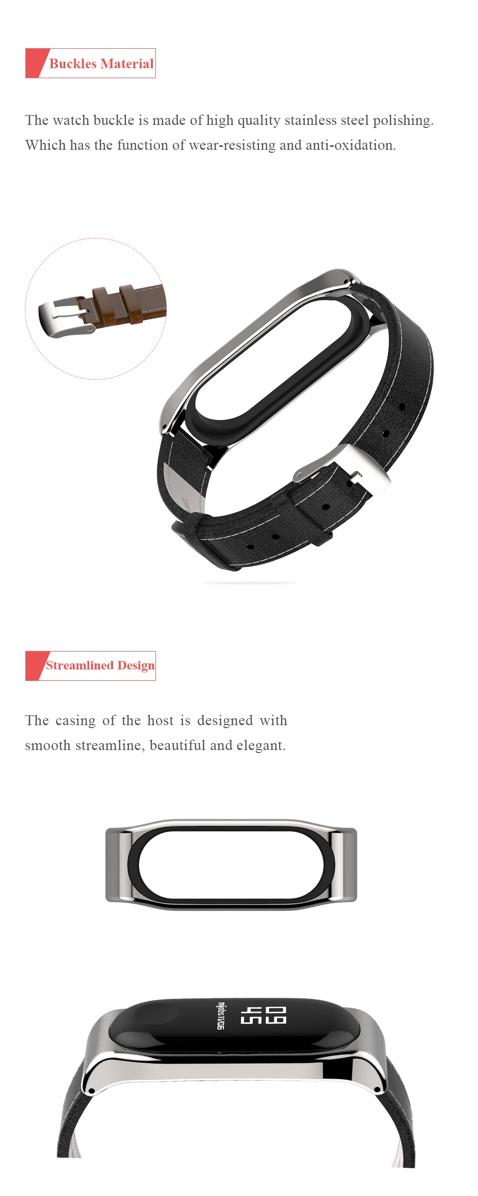 Genuine Leather Strap for Xiaomi Mi Band 3 Strap Bracelet Miband 3 Wristbands Pulseira Miband 3 Wrist Band for Mi Band 3